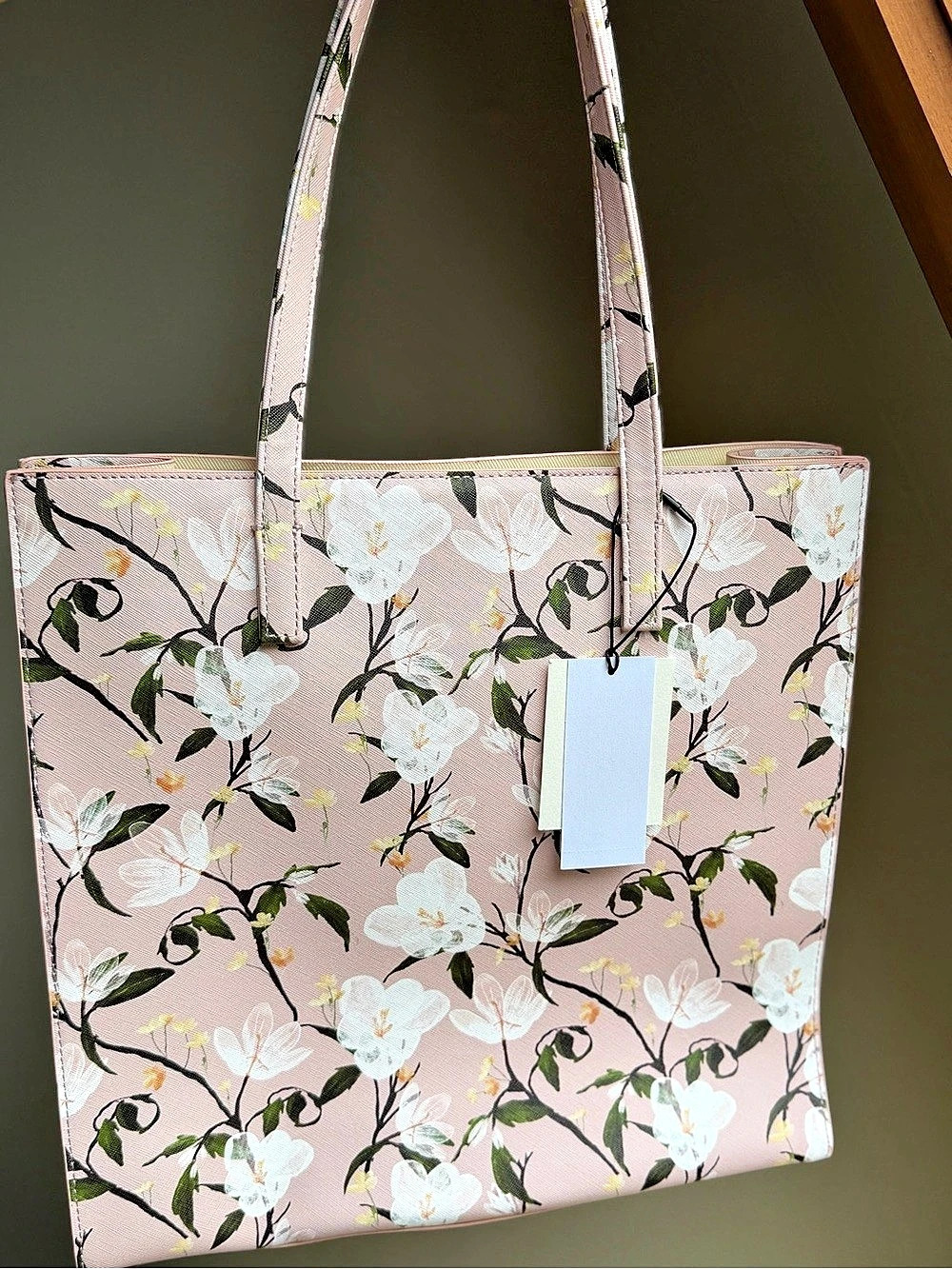 Ted Baker MULBERRY TULIP PETAL Floral Tote Pink & White NWT